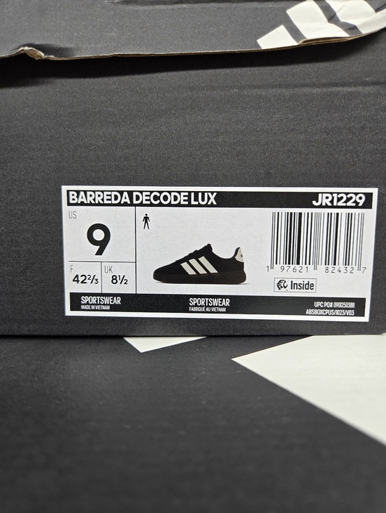 adidas Barreda Decode Lux JR1229 Core Black Off White Gum Shoes Size 9 main image 8